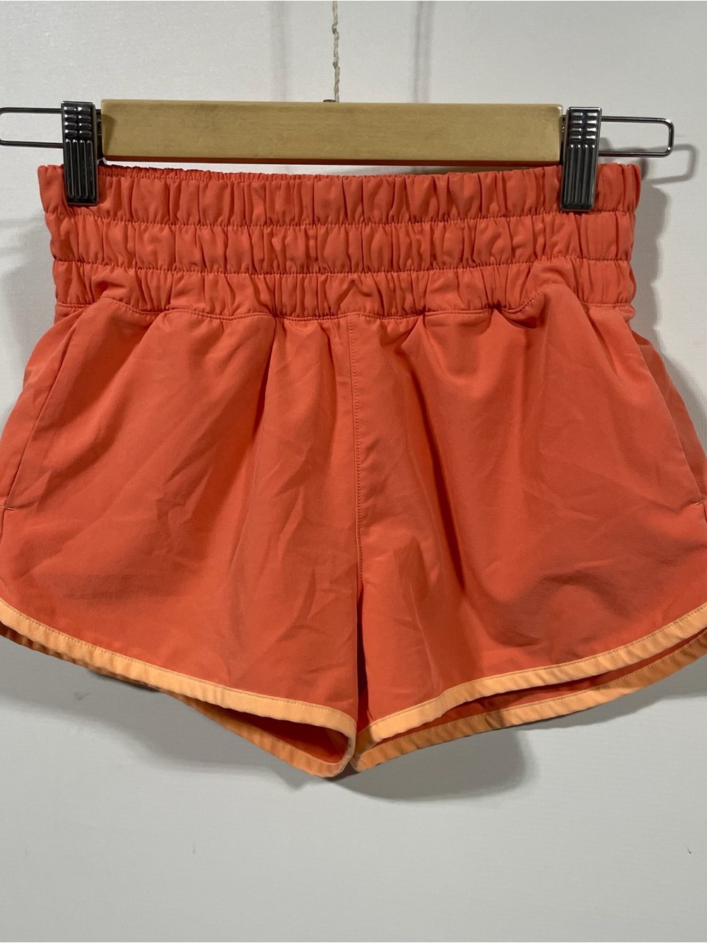 Athleta Coral Shorts with Peach Trim